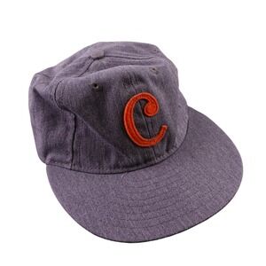 Ebbets Field Flannels Mens Grey Wool Baseball Hat Orange C USA Made